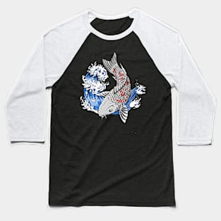 japanese koi fish at the wave Baseball T-Shirt